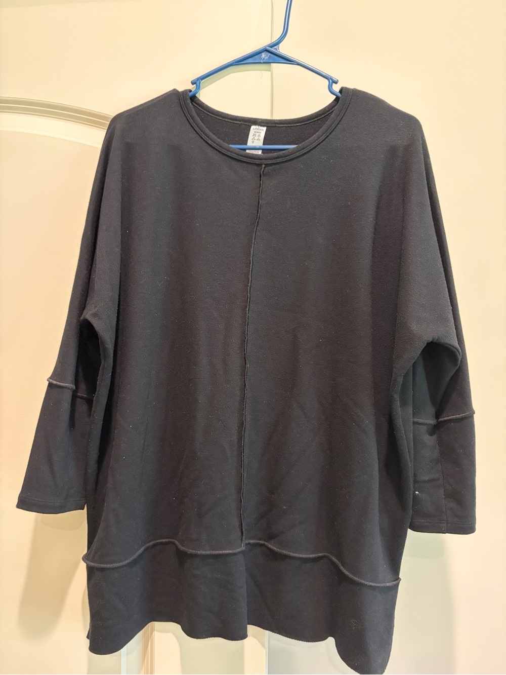 SPANX Black Relaxed Seam-Accent Long Sleeve Tunic